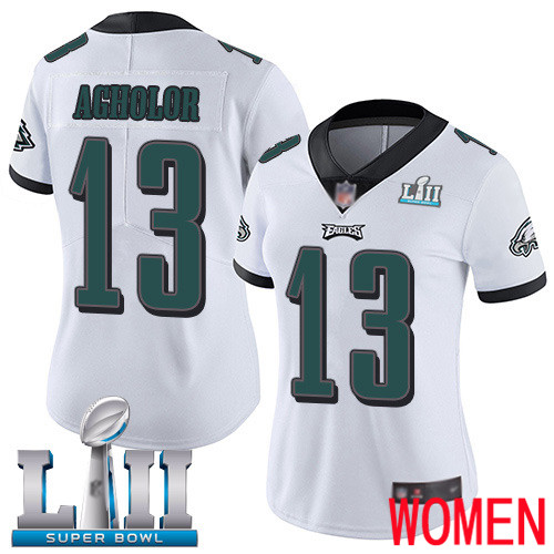 Women Philadelphia Eagles 13 Nelson Agholor White Vapor Untouchable NFL Jersey Limited Player Super Bowl